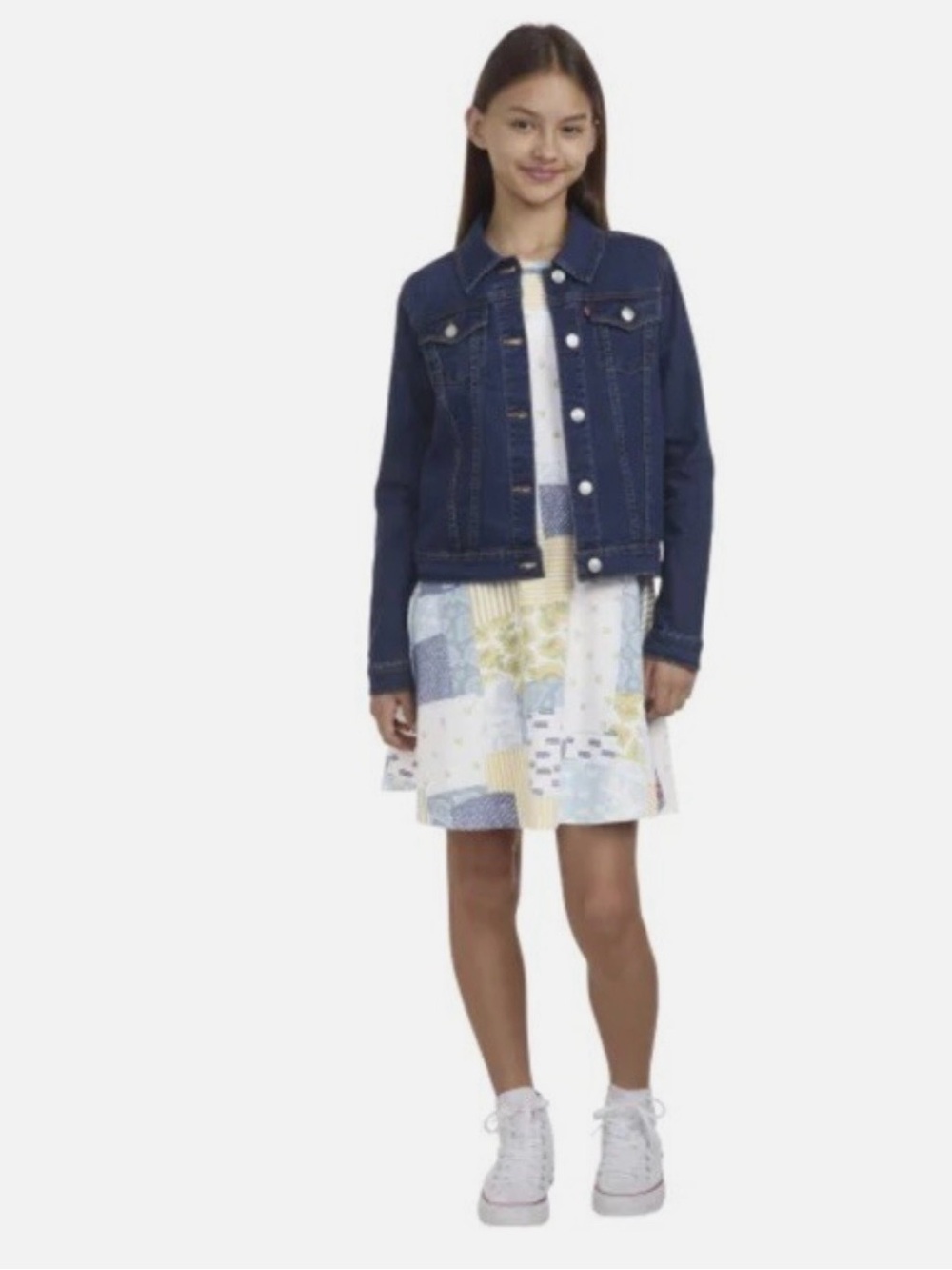 Levi's Girls 2-Piece Navy Blue Denim Jacket & Dress Set